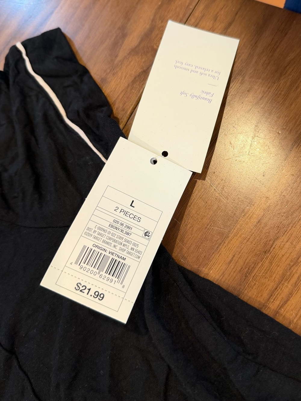 Target Stars Above Black Short-Sleeve Pajama Top with White Piping - Picture 2 of 3